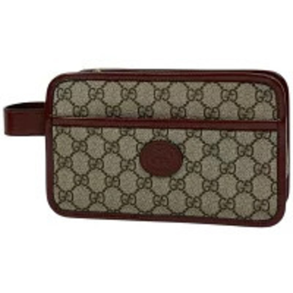 Gucci Interlocking GG Travel Shoulder Bag GG Supreme Beige Red